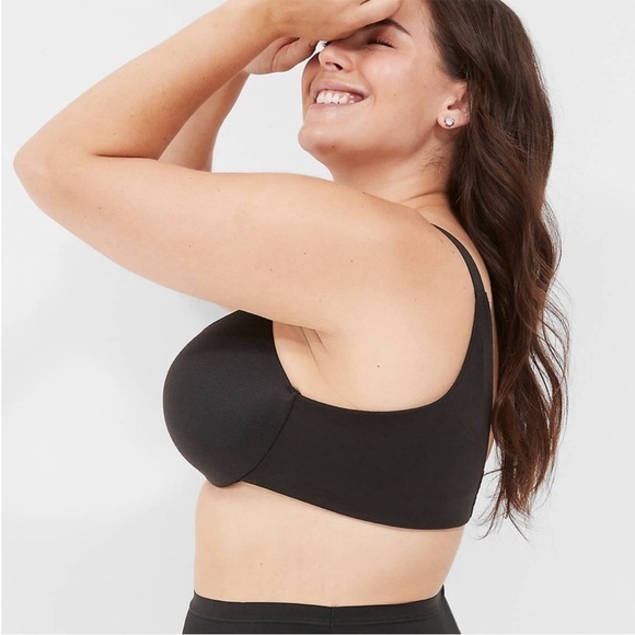 ▶️ Cacique ◀️ Lightly Lined Invisible Back Smoother Balconette Bra Black. 42 C - Picture 3 of 16